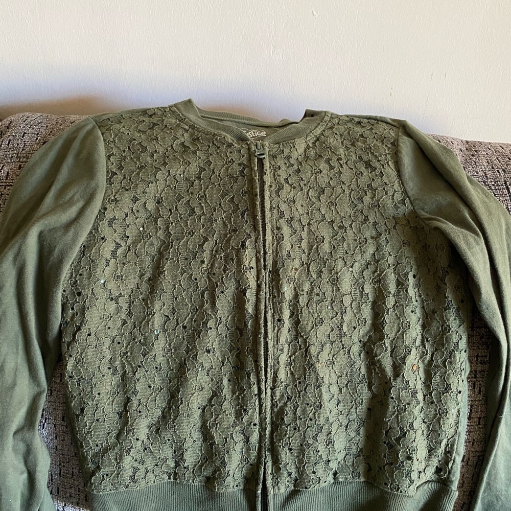 Justice lightweight zip up jacket